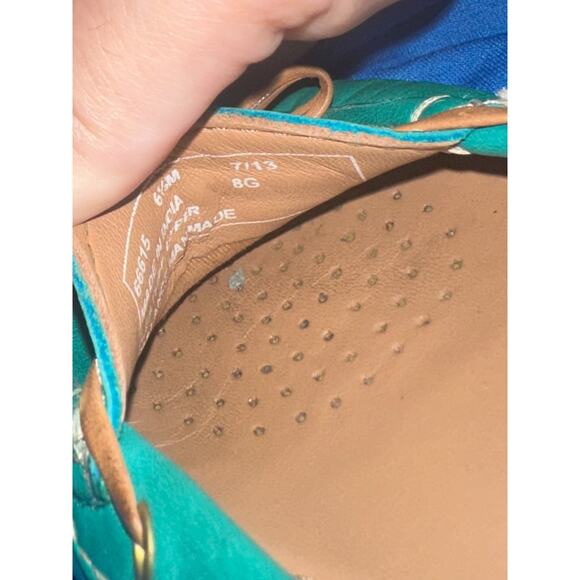 Clarks Artisan Teal Leather Driving Loafers | Bow Detail | Women’s 6.5 - Picture 5 of 5